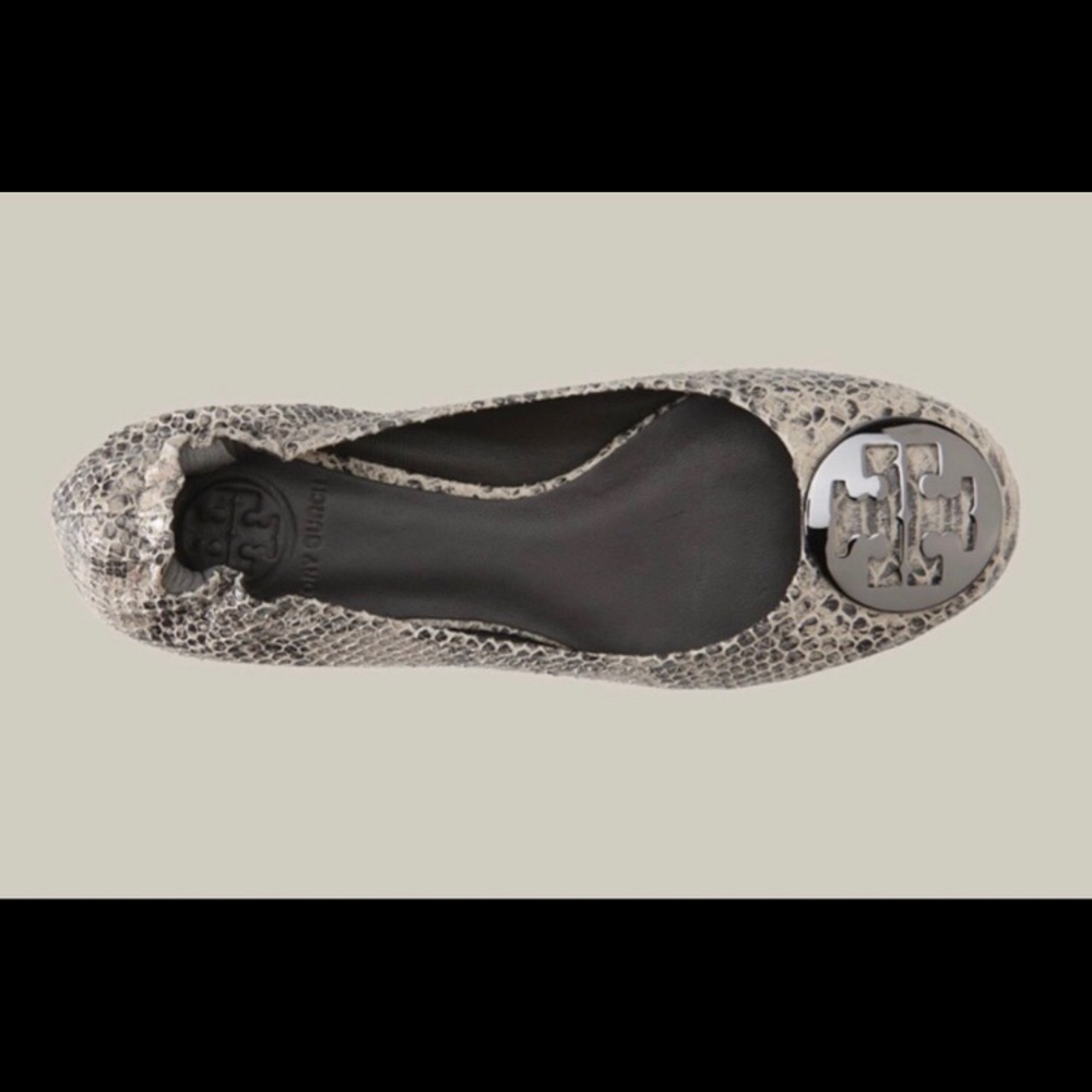 New Tory Burch Snakeskin Reva Flats 39 8.5/9
